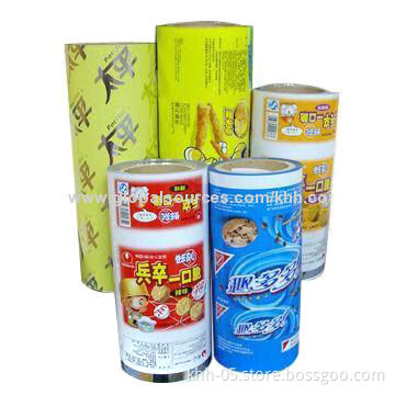 Plastic Packing with Printed Rolls and Film in Roll Stocks, Made of Laminated Compound